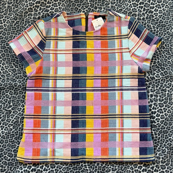 Halogen Nordstrom Multicolor Plaid Short Sleeve Top XSP - Picture 2 of 11